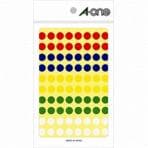 カラーラベル 丸型 アソート 直径9mm 1袋880片入 エーワン/EC-07014