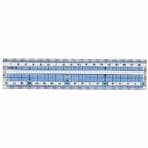 コモグラス直線定規 目盛180mm 方眼目盛付 目にやさしい 1本 クツワ スケール ものさし/EC-HS190C