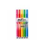 5色セット 詰め替え式 水性 蛍光ペン ノック式キャップレス ハンディラインS 中字～細字1～3.5mm 各色1本 ぺんてる EC-SXNS15-5