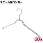 スチール製ハンガー 50本セット 衣料品用ハンガー 洋服用ハンガー 平型 幅420mm シンプル 洋服掛け ディスプレイ 業務用 新生活 クローゼット収納 クローム