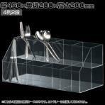 小物ボックス 長物用 4列2段 カトラリー ペンディスプレイ アクリル 文具 文房具 筆記用具 ディスプレイケース 店舗什器 陳列棚 業務用 収納 透明 クリア 雑貨