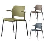 アダル ADAL チャオ ダイニングチェア ミーティングチェア 肘付き スチール ダイニングチェア ミーティングチェア スタッキング可能 幅620×奥行530×高さ780mm