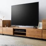 テレビ台 アルク 引出し付き 配線穴付き 木製 収納 大型 テレビボード ローボード オープン収納 高耐荷重仕様 棚板可動 TV台 幅1760×奥行390×高さ288mm モデルルーム 住宅展示場