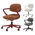 Work Plus×オフィスコム ARISTA CASTER CHAIR アリスタキャスターチェア オフィスチェア 事務椅子 キャスター付き 高さ調節可能 肘付き 布張り 在宅ワーク テレワーク