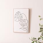 アートパネル B モダン 北欧 モノクロ 白黒 葉 A2 絵 絵画 インテリア雑貨 アート デザインボード インテリア 飾り 壁掛け 壁飾り 幅400×奥行25×高さ600mm