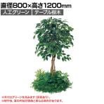 ベルク 土台パネル 530丸型 フィカスベンジャミン 国産 プランター テーブル樹木 人工観葉植物 フェイクグリーン GR5139 直径800×高さ1200mm オフィス 休憩室