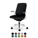 プラス レナ RENA オフィスチェア 本体ライトグレー 背座同色 背クッション アルミ脚 固定肘付き ナイロンキャスター 日本製 KB-RN03SKL