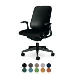 プラス レナ RENA オフィスチェア 本体ブラック 背ブラック 樹脂シェル 樹脂脚 固定肘付き ナイロンキャスター 日本製 KB-RN60SKL