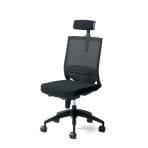 KC-KT61ML-BK | KT-6シリーズ 背メッシュタイプ ヘッドレスト付・肘なし 幅615×奥行584mm プラス(PLUS)