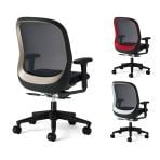 プラス Fita2(フィータ2) オフィスチェア 事務イス バイカラーフレーム 背メッシュ 樹脂脚 アジャスト肘 ナイロンキャスター KC-FT63MKL