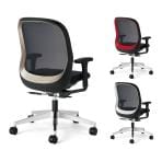 プラス Fita2(フィータ2) オフィスチェア 事務イス バイカラーフレーム 背メッシュ アルミ脚 アジャスト肘 ナイロンキャスター KD-FT63MKL
