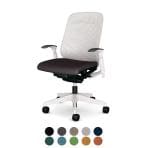 プラス レナ RENA オフィスチェア 本体ライトグレー 背ライトグレー 樹脂シェル 樹脂脚 可動肘付き ナイロンキャスター 日本製 KD-RN00SKL