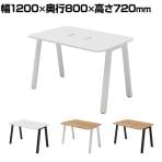 Garage(ガラージ) MRテーブル フリーアドレスデスク 会議テーブル R形状天板 リビングテーブル 幅1200×奥行800×高さ720mm 配線収納付き 打合せ MR-1208SLH