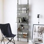 突っ張り棚 大理石調 木目調 モダン マガジンラック 収納 ラック 棚 シェルフ パーテーション 間仕切り 伸縮 木製 幅600×奥行215×高さ2000～2650mm