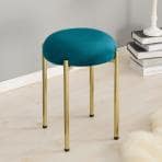 スツール ベロア風 ドレッサーチェア 丸椅子 スタッキング可 軽い 椅子 イス コールド脚 おしゃれ コンパクト 韓国インテリア くすみカラー フェミニン