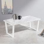 リビングテーブル 大理石調 セラミック柄 ローテーブル センターテーブル 長方形 耐水性 撥水 台形脚 スチール脚 コンパクト 幅900×奥行500×高さ370mm