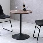 カフェテーブル 木製 円形 丸テーブル ダイニングテーブル 2人用 コンパクト 1人暮らし ラウンドテーブル 木目調 店舗 カフェ 幅600×奥行600×高さ700mm