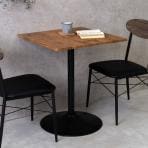 カフェテーブル 木製 正方形 ダイニングテーブル 2人用 コンパクト 1人暮らし おしゃれ 木目調 店舗 カフェ 幅600×奥行600×高さ700mm