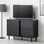 ハイタイプテレビ台 サイドボード 収納 引き出し スライド扉 脚付き リビングボード スライドテーブル プリンター収納 モダン 幅1192×奥行410×高さ800mm