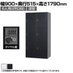 スチールロッカー 深型 6人用 鍵付き ダイヤル錠 スチール スタンダード 業務用 幅900×奥行515×高さ1790mm 【国産】 【完成品】 / TLK-DC6