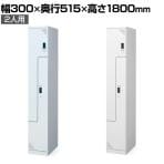 ツインクスロッカー 業務用 2人用 1連2人用 スペース有効活用 コンパクト シリンダー錠 幅300×奥行515×高さ1800mm オフィスロッカー 更衣ロッカー