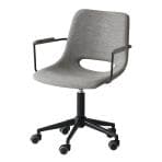 市場 オフィスチェア 肘付き 布張り ポリウレタン双輪キャスター 高さ調節可能 チェア 椅子 デスクチェア キャスター付き 昇降式 回転チェア CH-3398GY