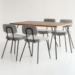 4人用 ダイニングセット 5点 テーブル(幅1300mm)+チェア 同色4脚 ラミー RUMMY ウォールナット オーク 天板 スチール脚 アジャスター アメリカンヴィンテージ おしゃれ ダイニング セット 食卓セット 幅1300×奥行800×高さ720mm