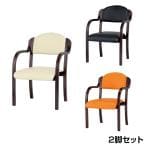 【2脚セット】 スタッキングチェア IKD PVC 肘付き 固定脚 介護 福祉 医療施設 幅525×奥行620×高さ795mm IKD-B01