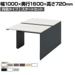 【本体】ITOKI(イトーキ) INTERLINK R インターリンクRパネル脚・両面タイプスタートセット フリーアドレスデスク 幅1000×奥行1600×高さ720mm CLR-106SES