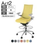 ITOKI オフィスチェア アクト2 ハイポジション アルミミラー脚 アジャスタブル肘 ウレタンキャスター 事務椅子 デスクチェア 座:再生ポリエステル ZN