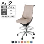 ITOKI オフィスチェア アクト2 ハイポジション アルミミラー脚 肘なし ランバーサポート ウレタンキャスター ハンガー付き 座:再生ポリエステル ZD