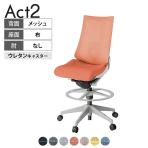ITOKI オフィスチェア アクト2 ハイポジション 樹脂脚 肘なし ランバーサポート ウレタンキャスター 事務椅子 デスクチェア 座:再生ポリエステル GN