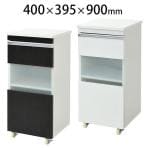 キッチンラック キャビネット スリム キャスター付き ロータイプ 幅400×奥行395×高さ900mm FKC-0005
