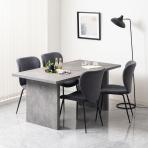 【設置無料】4人用 ダイニングテーブルセット 5点 STONEA 石目 メラミン テーブル モダン ダイニングチェア おしゃれ グレー (幅1600mm 食卓テーブル×1 食卓椅子×4)