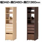 コイズミ Lenos レノス キャビネットシェルフ 木製収納 本棚 ラック 書棚 配線収納付き 整理棚 デスク周辺 学習机周辺 幅342×奥行460×高さ1360mm
