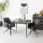 【設置無料】2人用 ダイニングテーブルセット 3点 ORV セラミックテーブル コンセント付き 回転 ダイニングチェア モダン ダイニングセット おしゃれ (幅900mm 食卓テーブル×1 食卓椅子×2)