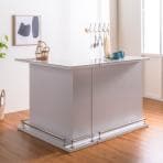 バーカウンターセット 2点(幅990mm カウンターテーブル×1 幅1200mm カウンターテーブル×1) セラミック天板 収納付き 日本製 間仕切り ダイニング 完成品 飲食店 ホテル ラウンジ 休憩スペース