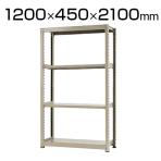 【本体】スチールラック 中量 500kg-単体 4段/幅1200×奥行450×高さ2100mm/KT-KRL-124521-S4