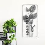 ウォールアートパネル 壁飾り デザイン アイアン 植物 モダン ウォールデコ 玄関 リビング モノトーン ブラック グレー 幅400×奥行30×高さ890mm