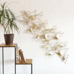 ウォールアート 壁飾り ウォールデコレーション デザイン アイアン 三角形 エレガント モダン 玄関 リビング ゴールド おしゃれ 幅1130×奥行35×高さ470mm