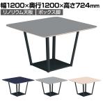コクヨ リージョン ラウンジテーブル ボックス脚 ミドルテーブル 幅1200×奥行1200×高さ724mm 正方形 リノリウム天板 脚ブラック LT-RG1212ME6AF