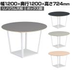 コクヨ リージョン ラウンジテーブル ボックス脚 ミドルテーブル 幅1200×奥行1200×高さ724mm 円形 リノリウム天板 脚ホワイト LT-RGC12MSAAF