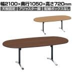 コクヨ VIENA ビエナ ミーティングテーブル 天板固定 楕円形 T字脚 ポリッシュ脚 アジャスター脚 配線ボックスなし 幅2100×奥行1050×高さ720mm MT-VD211P