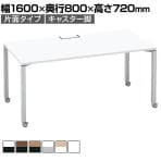 【ブラウンウォールナット×ブラック:次回入荷未定】コクヨ WORKFIT ワークフィット スタンダードテーブル フリーアドレスデスク 会議テーブル 片面タイプ キャスター脚 幅1600×奥行800×高さ720mm SD-WFC168