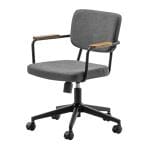 LIVING HOUSE×オフィスコム ensemblebase オフィスチェア 事務椅子 ワークチェア 肘付き 布張り ファブリック ロッキング 幅620×奥行620×高さ760～855mm