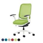 オフィチェア 事務椅子 ライド No.3562F-W フレキシブルアーム ホワイトフレーム ホワイト脚