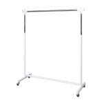 頑丈ハンガー ワンプッシュ昇降 キャスター付 幅1200×奥行430×高さ1000～1600mm ホワイト