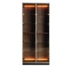 モリタインテリア ハイタイプ コレクションケース ガラス LED 照明付き 収納 棚 ショーケース フィギュアケース コレクションボード ディスプレイラック 幅800×奥行400×高さ1800mm