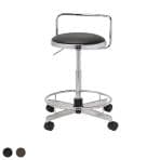 ノーリツイス(NORITSUISU) DC導電チェア ハイスツール 導電ウレタン巻双輪キャスター 背パイプ付 導電ビニールレザー 静電気防止 工場 研究 日本製 TD-E26L-Z 幅610×奥行610×高さ620～800mm