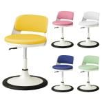 ノーリツイス(NORITSUISU) TSMN ナーススツール ホワイトシェル 背付き 固定脚 円盤脚タイプ ビニールレザー張り 抗菌 日本製 国産 医療 福祉 TSMN-W24BL 幅450×奥行450×高さ575～670mm